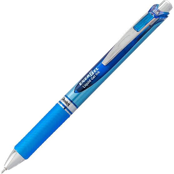 Pentel Energel 0.5 mm Rtx Retractable, 12 Pack of 6 Black & 6 Blue Ink Pens Needle Tip, Pens 0.5 mm Fine Point