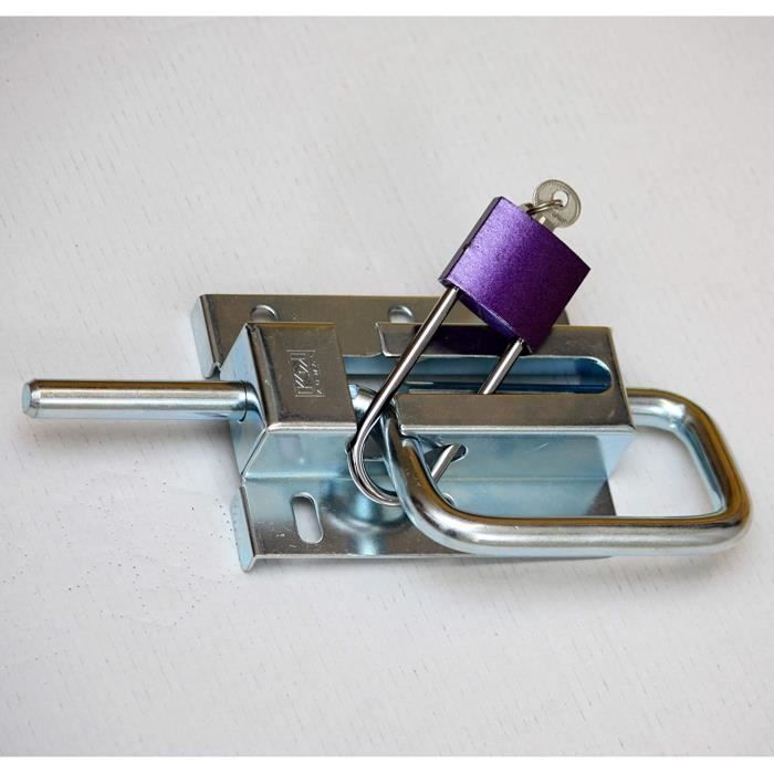 Boulon de grille fermeture de porte pêne rond verrou à pousser sektionaltor 120/12 argent galvanisé