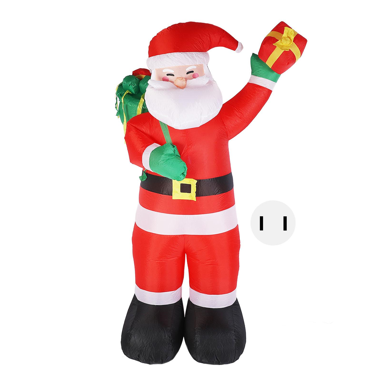 

Надувной Санта со светодиодной подсветкой, декоративный, устойчивый к погодным условиям, надувной Санта-Клаус, стоящий во дворе, для