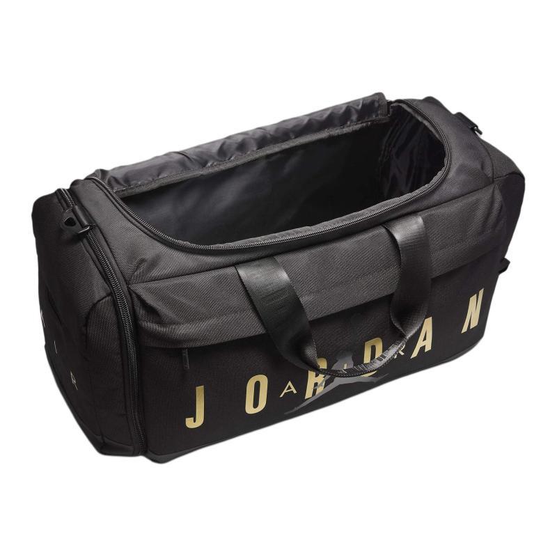 Jordan Velocity Polyester One Shoulder Crossbody Handbag, Travel Bag Regular Unisex Black & Gold Jordan HF7295-014