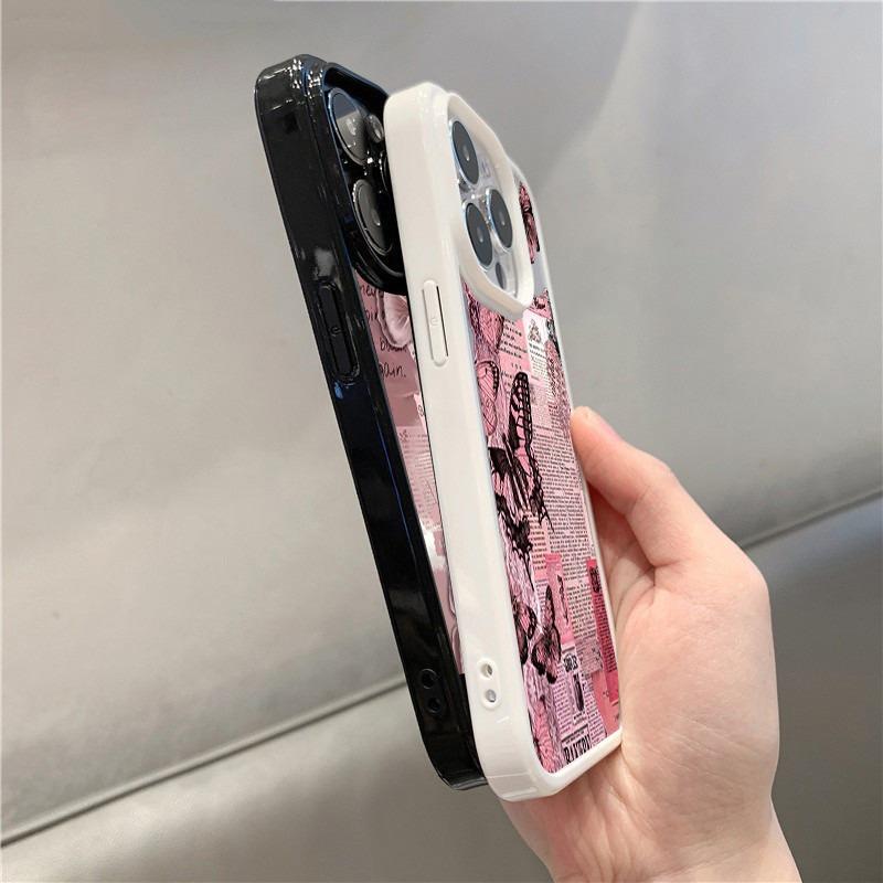 NIS Retro Růžový Motýl Pouzdro na Telefon Pro Samsung Galaxy S25 S24 Ultra A55 A56 A06 A16 A54 A35 A15 A34 5G S23 S22 FE Kryt