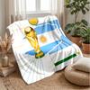 Argentina Football Printed Flannel Blanket Skin Friendly Warm Decorative Throw for Indoor Couch Bed Daily Use