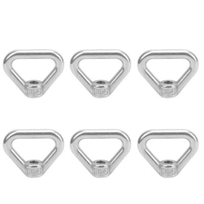 6 Pcs M8 Thread Lifting Eye Nut Silver Triangle Shape Triangle Ring Nut Female Thread 304 Stainless Steel Eye Bolt Nut