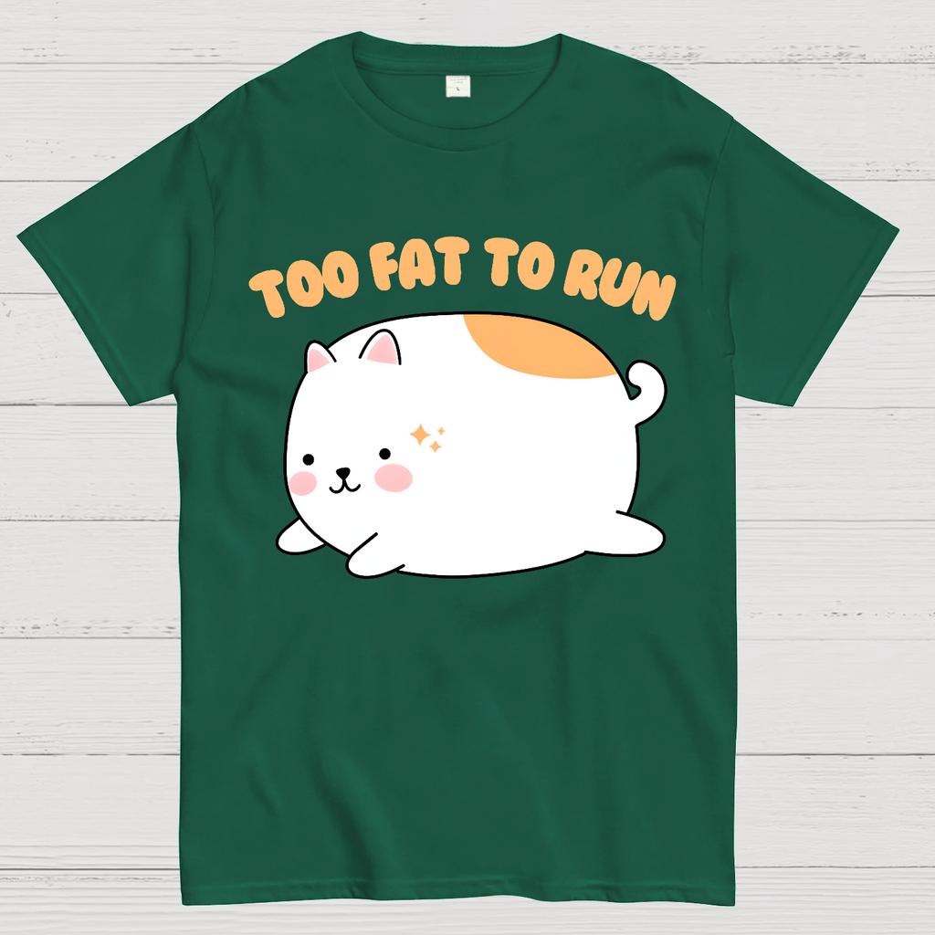 Too Fat To Run Funny Cotton Summer Casual Cool Loose T-Shirt
