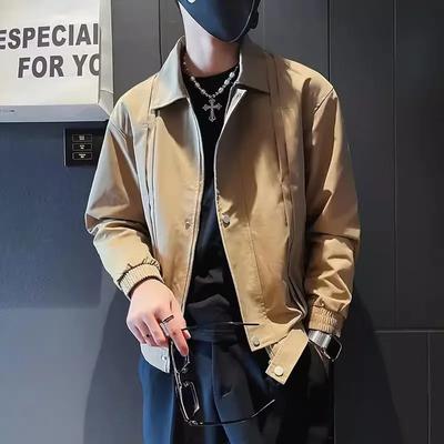 High End Color Block Jacket Men's Autumn New Best Seller Trendy Versatile Casual Fashion Short Outerwear