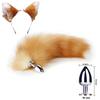 Long Fox Tail Anal Plug Sex Toy for Women Couple Stainless Steel Removable Buttplug SM Cospaly Butt Plug Tail for Adult Anal Toy