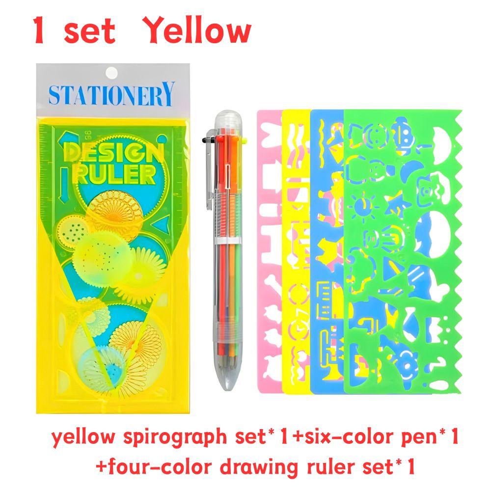 

1 set Plastic Drawing Template Set Colorful Spiral Curve Drawing DIY Journal Gift Stationery Student Prize YMY