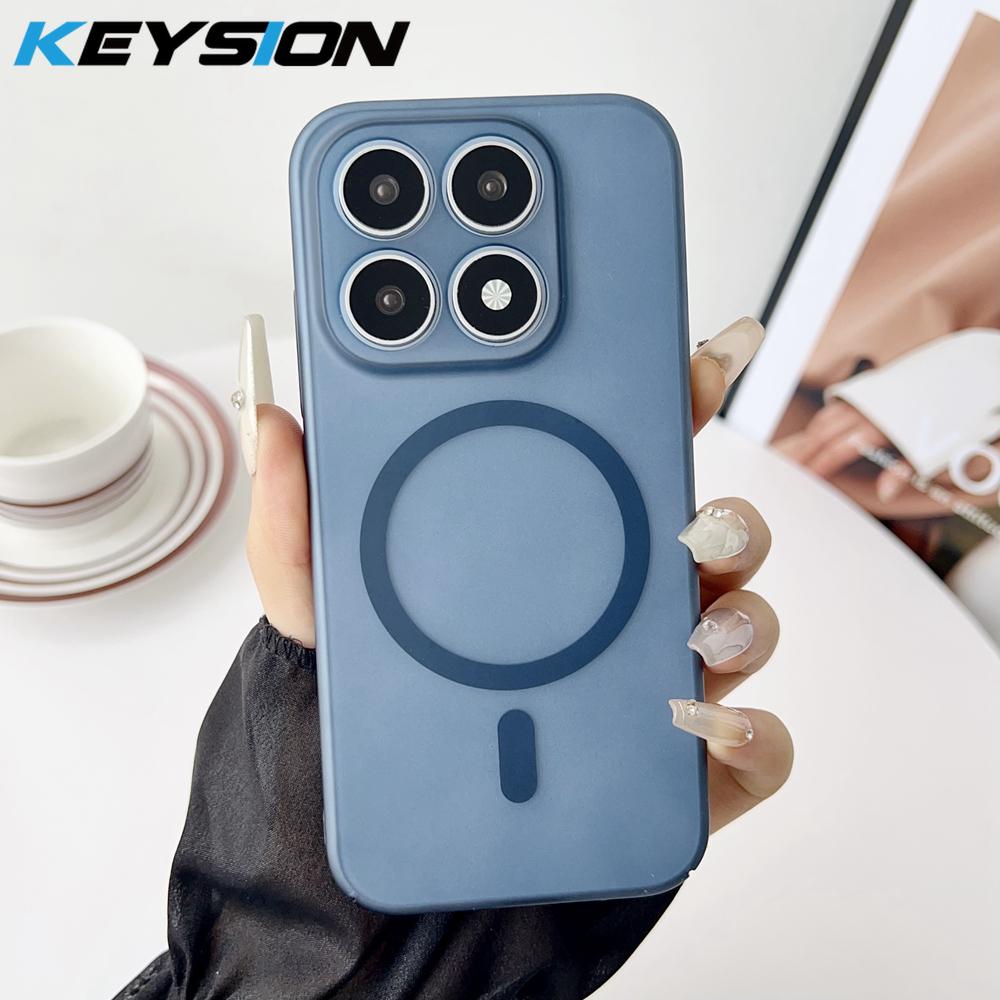 KEYSION Ultra Thin Matte Transparent Phone Case for Xiaomi 17 Hard PP Clear Magnetic Shockproof Simple Back Cover for Xiaomi 17