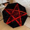 1 Stück Pentagramm Symbol Automatischer Faltregenschirm - Kompaktes 8-Rippen-Design, Langlebiger Kunststoff & Eisen, Leicht für den Täglichen Gebrauch im Freien, a0929205