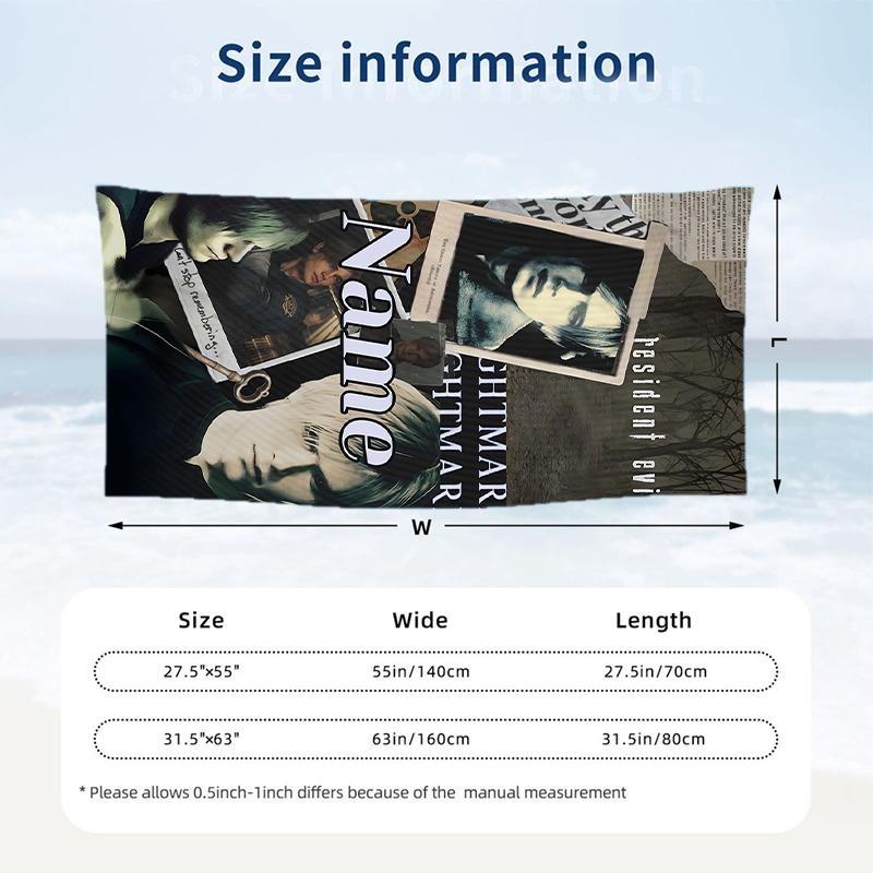 Resident Evil Custom Name Printed Beach Towel Personalized Soft Towel For Swimming Beach Travel