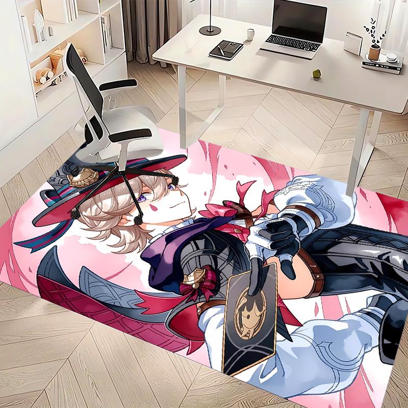 Genshin Impact Lynette Printed Absorbent Washable Carpet, Non-Slip Bathroom Mats, Kitchen Rugs, Yoga Mat,Living Room Entrance, Camping Picnic Rugs