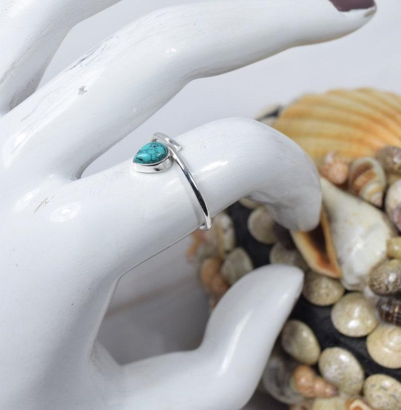 Turquoise Gemstone Ring, 925 Sterling Silver Ring, Bezel Ring, Stacking Ring, Women Ring, Handmade Ring