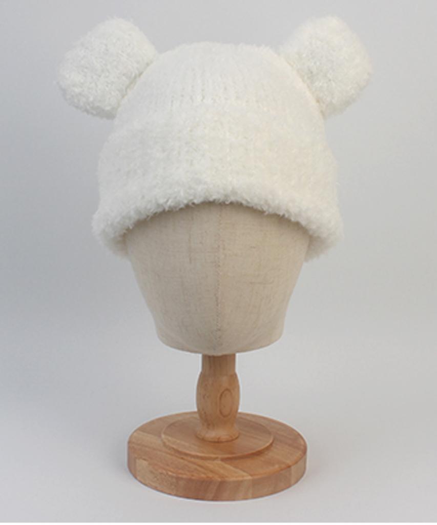 Yunibeosyeolkemiseuteuli Bear Knit White Beanie Bear Beanie
