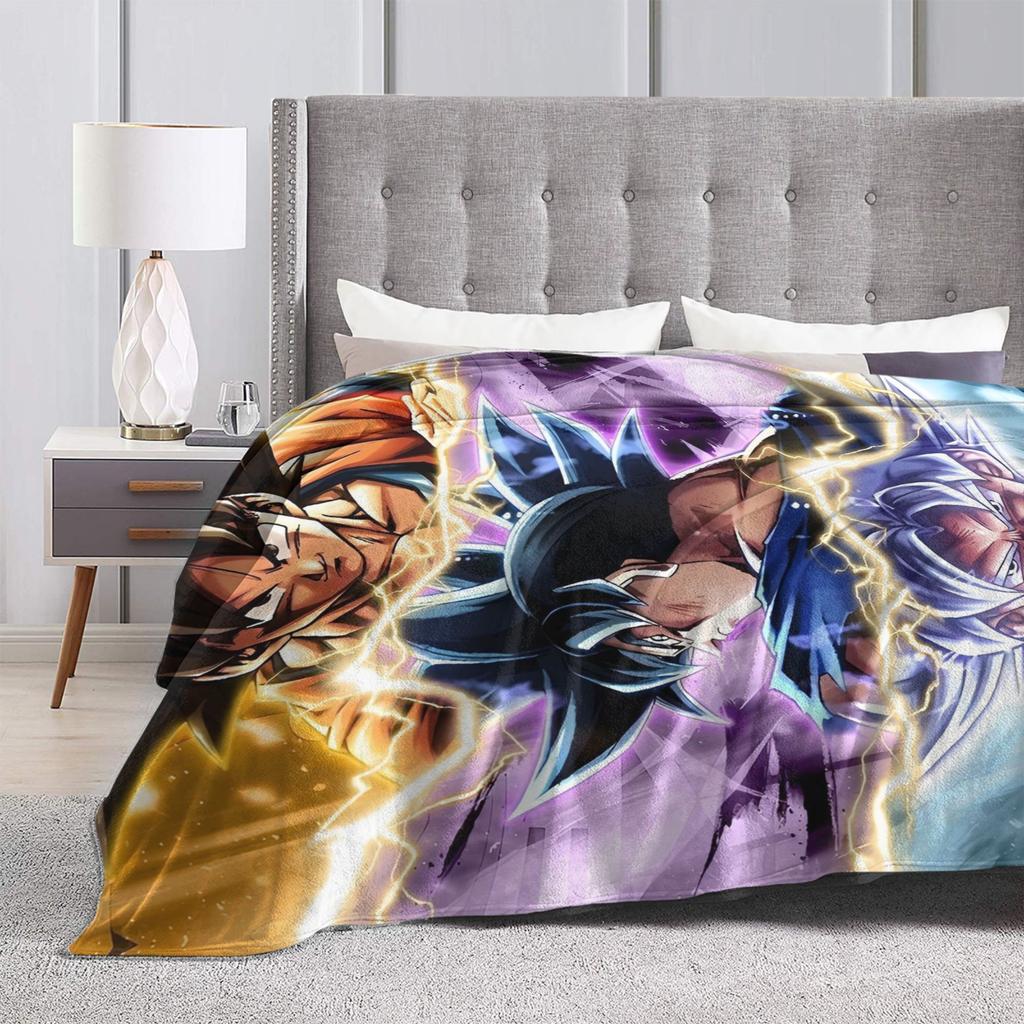 DBZ Cartoon Anime Knitted Blanket Flannel Soft Throw Blankets for Bedding Couch Bed Rug