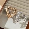 Big Love Ring Dobbeltlags Overdreven Stil Hul Hjerteform Ensfarget Flytende Legering Glatt Klubbfest Pekefingerring Dame Smykker