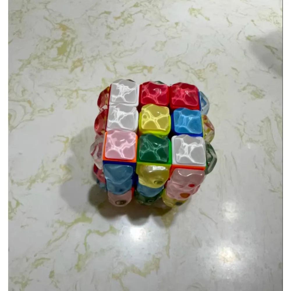 New 3x3 Wave Magic Cube Magnetic Puzzle Cube Transparent Magnetic Children's Educational Toy
