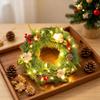 LED Christmas Wreath with PVC Pine Cones – Elegant Hanging Holiday Decoration for Windows