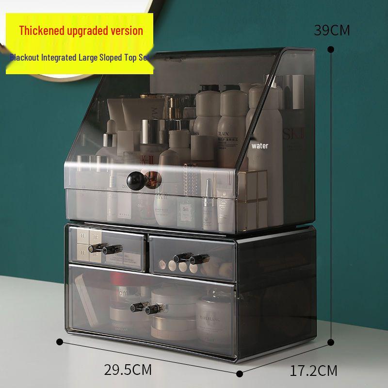 Organizator cosmetic transparent rezistent la praf cu capacitate mare pentru rujuri și produse de îngrijire a pielii