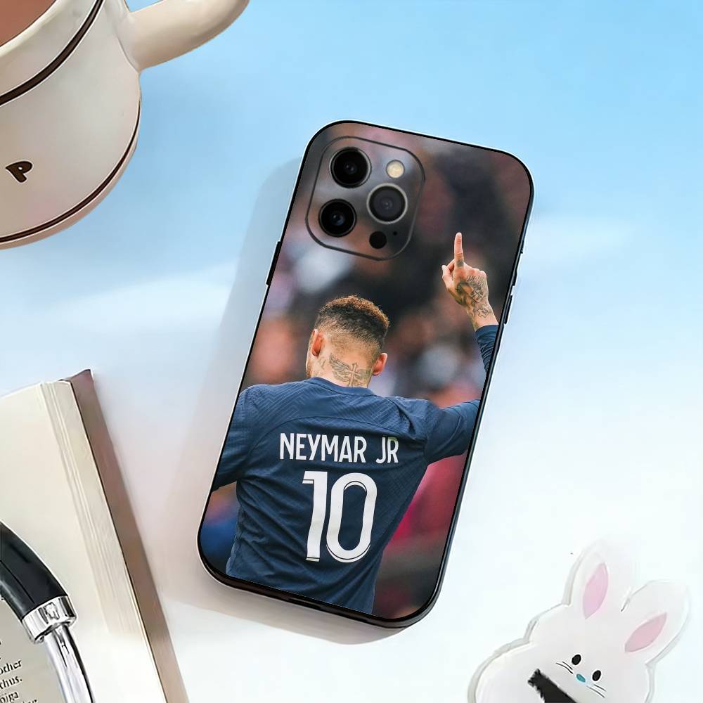 Fotbal 10 Pro NEYMAR JR Pouzdro na telefon Pro iPhone 17, 16,15,14,13,12,11 Plus,Pro Max, Ostatní Měkké černé pouzdro