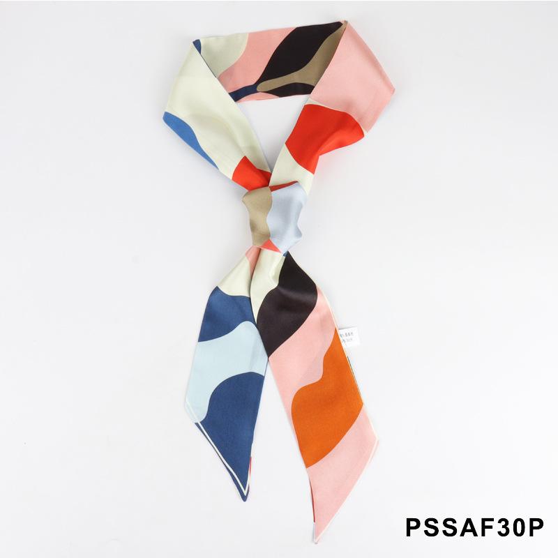 1116 Small Silk Scarf Ins French Headband Streamer Letter Retro Long Ribbon Decorative Small Scarf Scarf