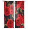 Helle rote Rose Blume Sheer Vorhänge für Wohnzimmer Fenster transparent Voile Tüll Vorhang Schlafzimmer Vorhänge Home Decor