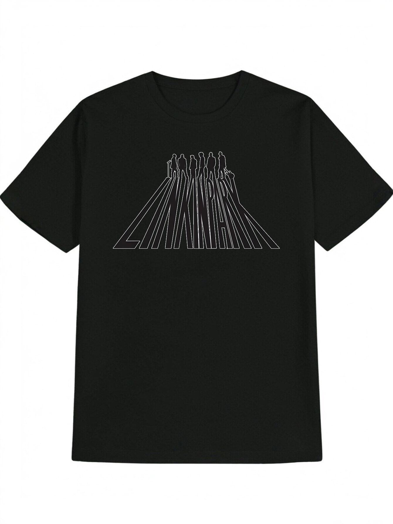 Casual Crew Neck T-shirt with Vibrant Silhouette & Microphone Print - Lightweight Polyester S