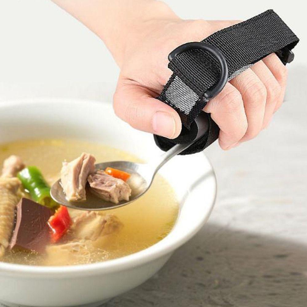 Adjustable Utensil Cuff Holder Elastic Eating Assistance Cuff Aid Utensil Cuff Hand Tremors