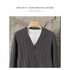 2025 Autumn/Winter Men's Casual Korean Style V-Neck Cardigan Sweater