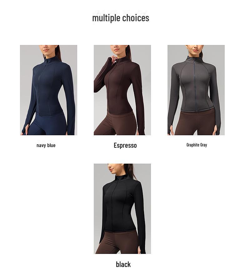 Women's Quick Dry Slim Fit Long Sleeve Fitness Jacket for Outdoor Running, Yoga, and Training