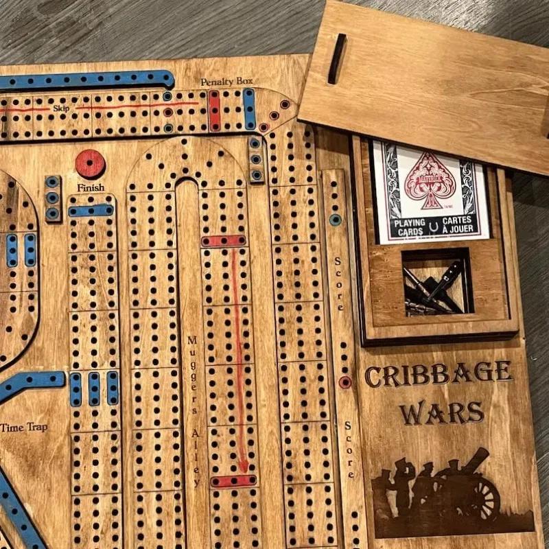 Großes klassisches Cribbage Brettspiel Set Familienspiel Cribbage Kriegsspiel oder Familienbrett Eltern-Kind Spiel Set