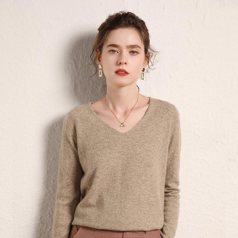 Women's Cashmere Sweater Qinghe Cashmere 100% Cashmere Women's Autumn and Winter Cashmere Sweater Soft and Warm