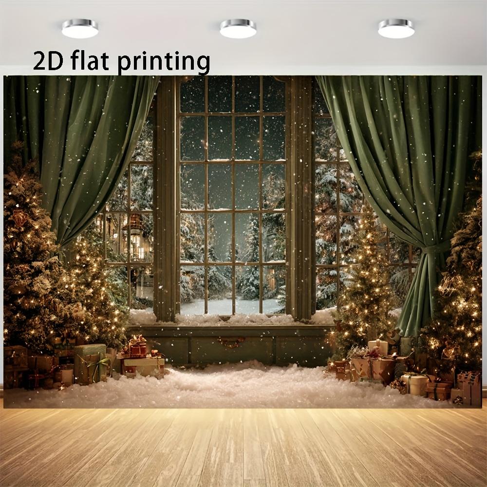 2D flat, 1 piece festive Christmas background, holiday party and event photography, Christmas decorations