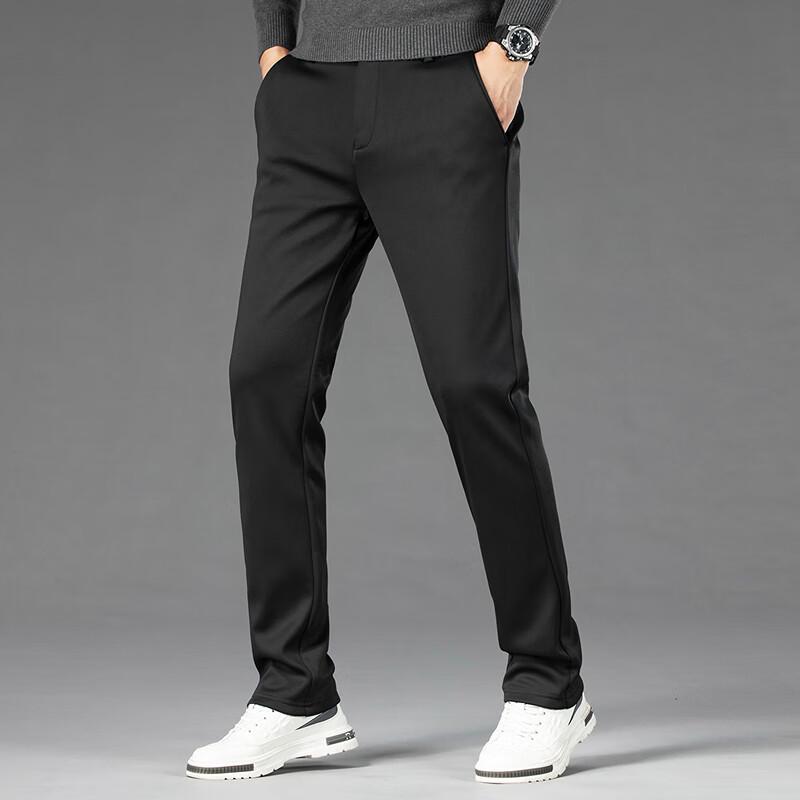 FAPAI Men's Winter Lined Straight-Leg Casual Pants