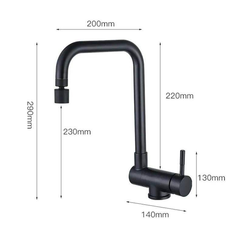 304 stainless steel kitchen sink faucet with hot and cold rotating folding double rotating sink mixing valve bathroom faucet