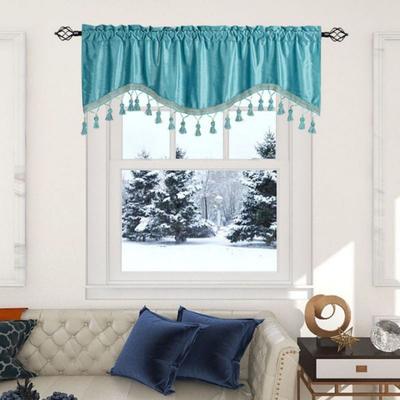 Velvet Tassel-Trimmed Short Curtains Decorative Curtains