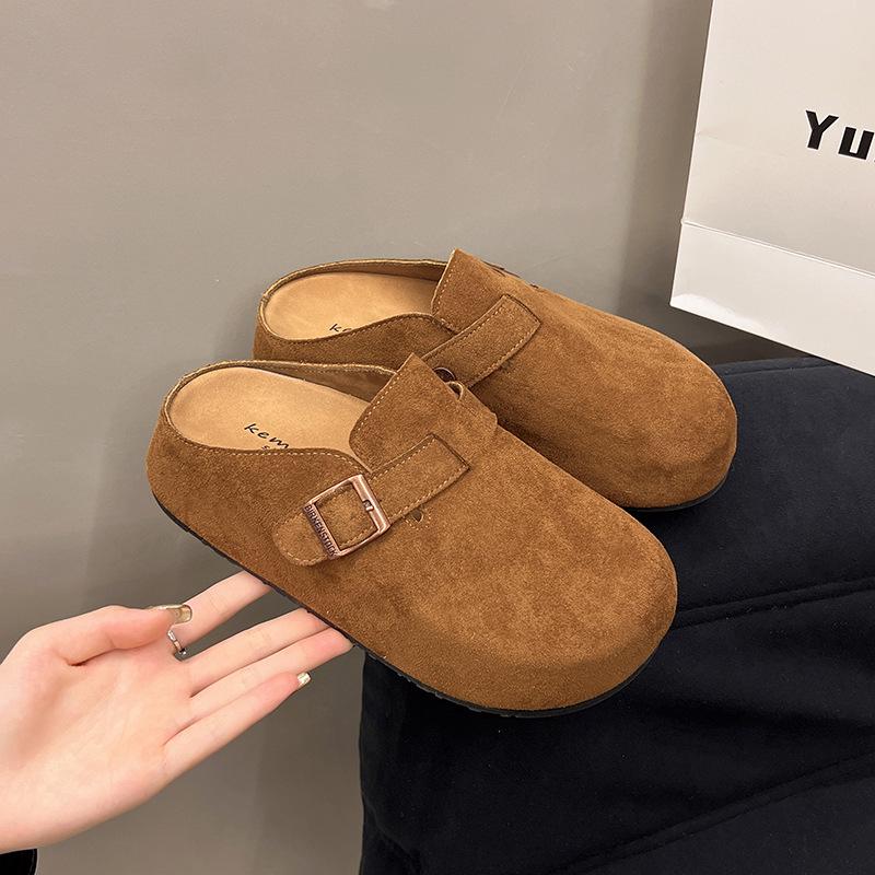 Birkenstock Women's 2025 Thick-Soled Closed-Toe Slip-On Half-Slippers for Outdoor Wear