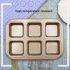 Muffin Cake Pan 6-Cavity Square Non-Stick Cupcake Tray Bakeware for Oven Baking