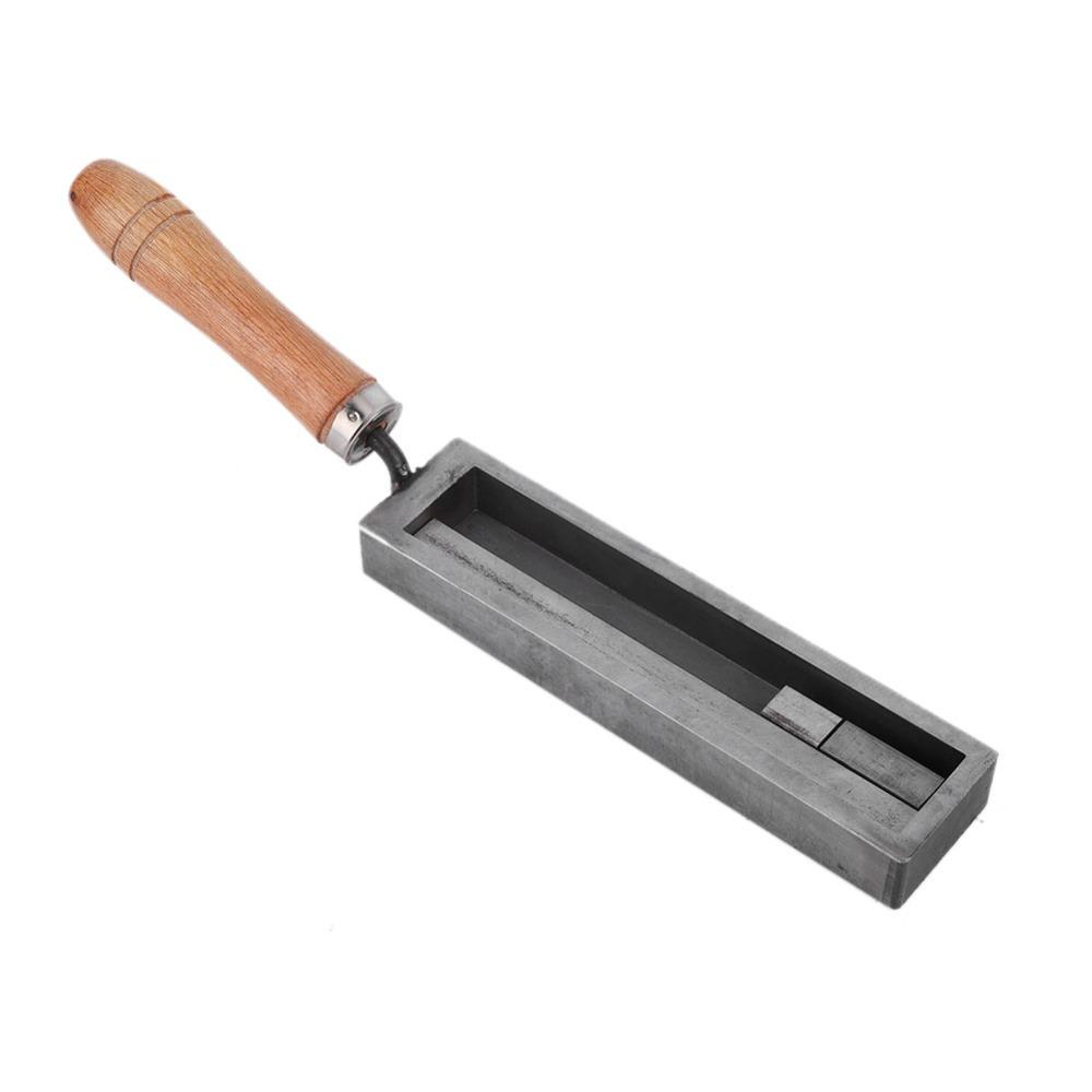 Iron Material Casting Mold Wooden Handle Jewelry Equipment Melting Groove Silver Casting