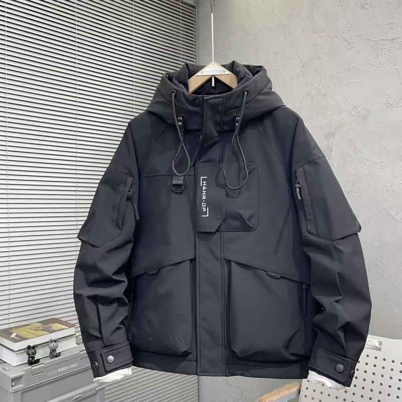 

2025 Men s Thickened Hooded Windbreaker Down Jacket - Versatile Outdoor Winter Coat L - Around 100-130 Jin