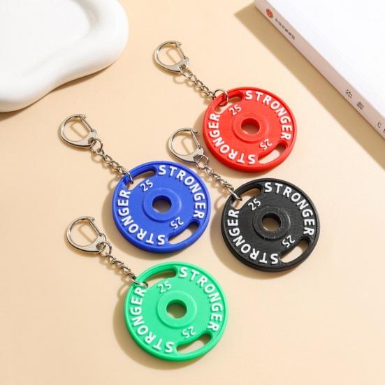 Keychain Pendant Small Barbell Charm Gym Keyring Sports Style Mini Fitness