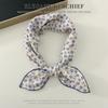 Elegant Cashew Small Square Scarf Cherry Floral Printed Silk Scarf Scarf Hair Band Flower Square Handkerchief Beach