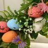New Easter Wreath with Colored Foam Eggs for Home or Door Decoration