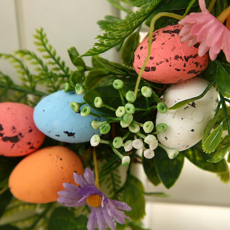 New Easter Wreath with Colored Foam Eggs for Home or Door Decoration
