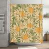 Vintage Floral Shower Curtain with Sunflower Pattern Rustic Decor for Bathroom Customizable Size 150x180cm