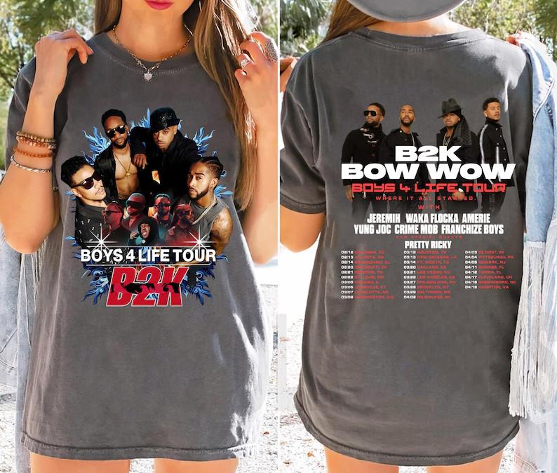 B2K Bow Wow Boys Tour Shirt Y2K RampB Concert Tee Hip Hop Graphic Unisex T-Shirt S