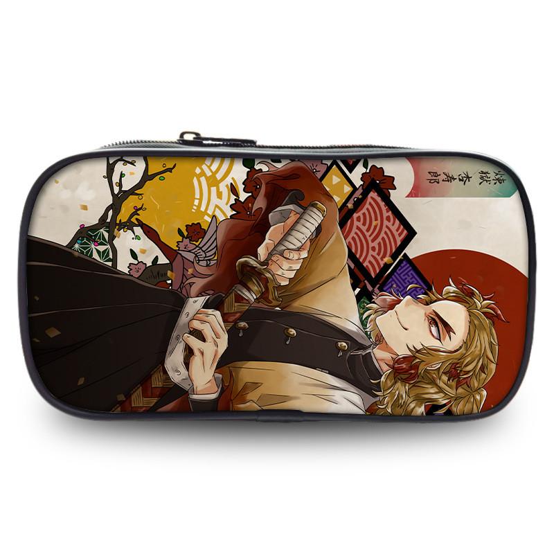 Spacious Oxford Demon Slayer Pencil Case For Students With Casual Style