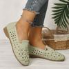 Fashion Breathable Hollow Out Decor Flats Women 2025 Summer Soft Sole Non Slip Walking Shoes Woman Plus Size Closed Toe Platform Loafers