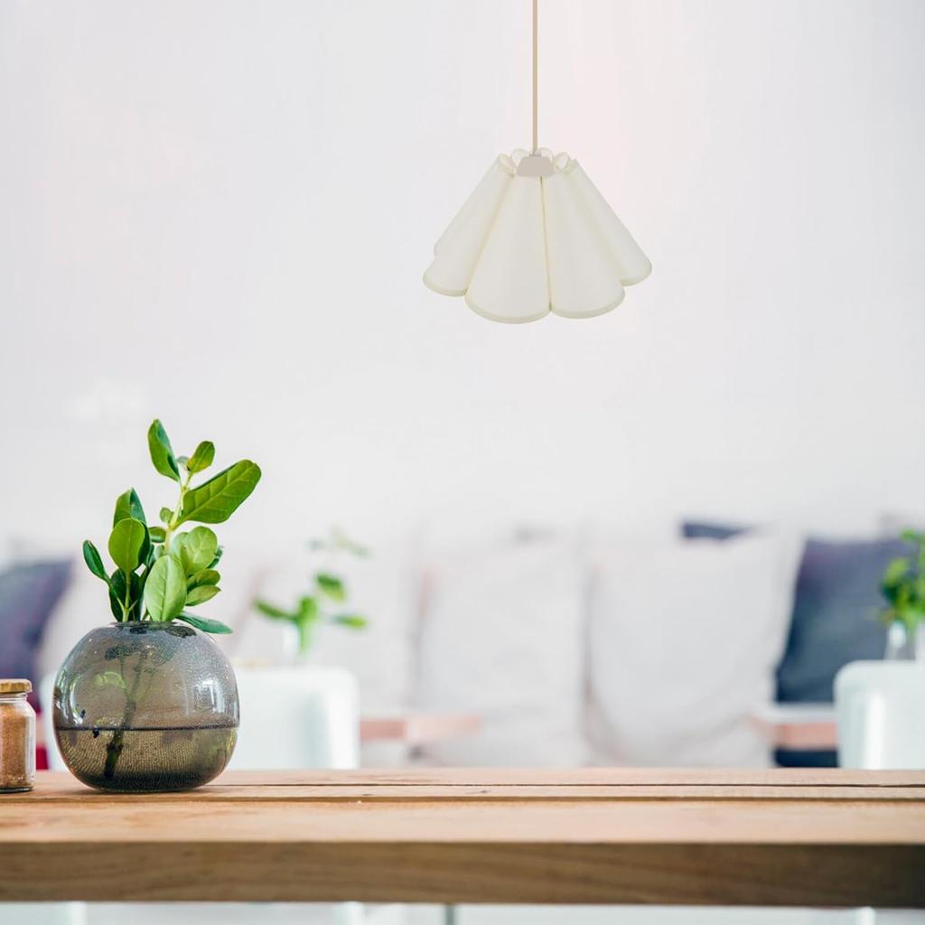 Korean Style Lampshade, Petal Cloth Table Lamp Shade Light E27 Chandelier Replacement Lamp Shades for Home Hotel Bedside Light Pendant A