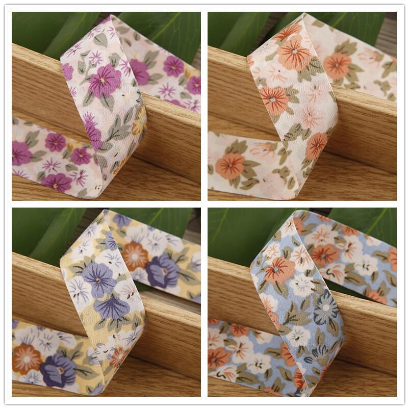 5yards 25/38MM Double-Side Flower Rose Printed Ribbon for Clothing Sewing Supplies DIY Hair Bows Hat Decor Craft Accessories