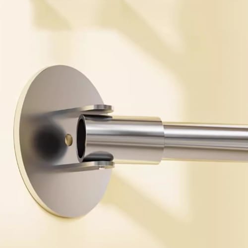 Stainless Steel Closet Pole Holder with Adjustable Flange Sockets, Round Extension Rod for Angled Walls, Wardrobe Clothes Hanging Flange Holder Bracke